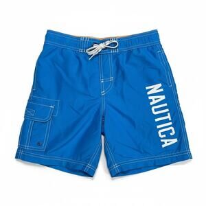 Nautica Boys Swim Trunks Size 5/6 Blue Turquoise Board Shorts